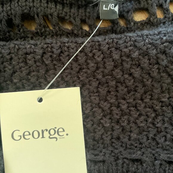 Black Crochet/Knit Top - Picture 3 of 4